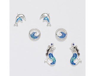 Blue Mermaid Trio Earrings