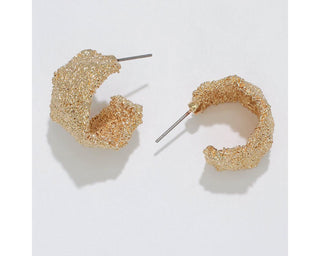 Textured Gold Hoop Earrings