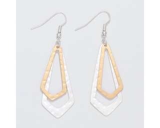 Two-Tone Hammered Matte Earrings