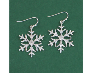 Snowflake Earrings With Crystals