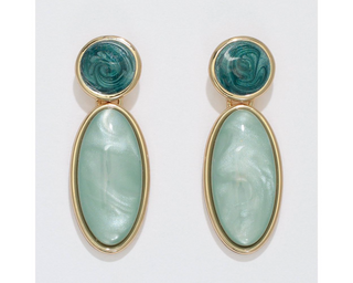 Mint & Gold Drop Earrings