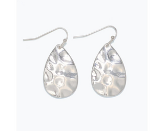 Silver Hammered Earrings