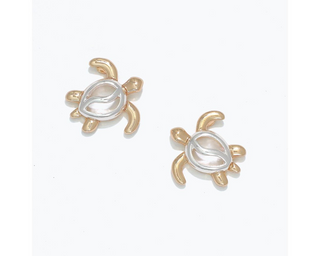 Two-Tone Open Turtle Earrings