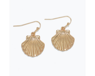 Gold Scallop Shell Earrings