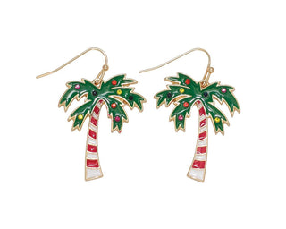 Holiday Crystal Palm Earrings