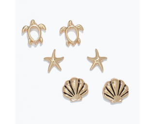 Trio Of Favorite Sea Life Stud Earrings