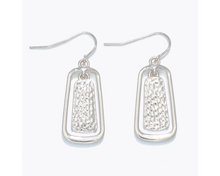 Hammered Silver Drops Earrings