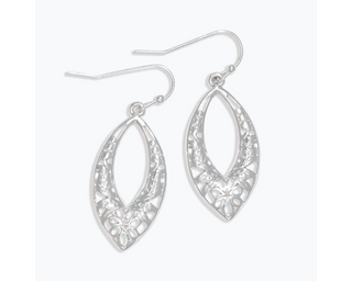 Silver Floral Cutout Earrings