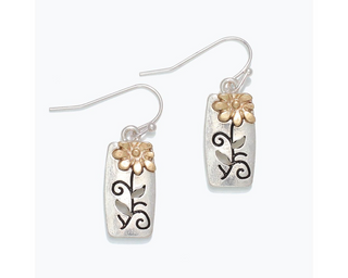 Two-Tone Floral Cutout Earrings