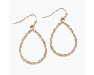 Twisted Gold Teardrop Earrings