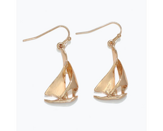 Graceful Gold Sailboat Earrings