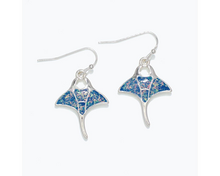 Blue Flake Sea Ray Earrings