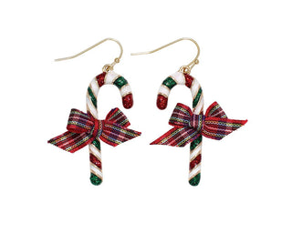 Bow & Candy Cane Earrings