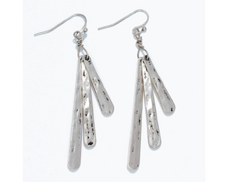 Hammered Silver Drop Earrings