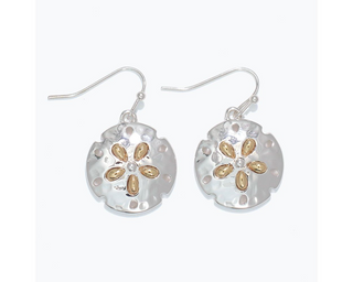 Two Tone Sand Dollar Earrings