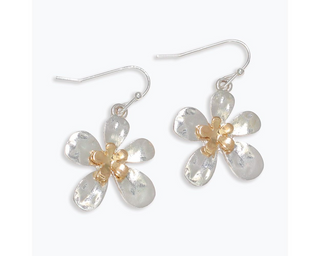 Two Tone Hammered Earrings