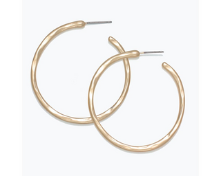 Hammered Matte Gold Earrings