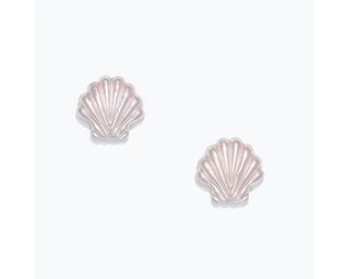 Lovely Blush Pink Scallop Earrings