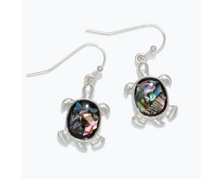 Turtles With Abalone Shell Inlay Earrings