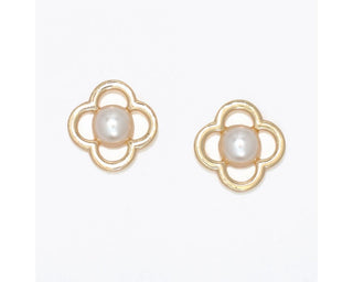 Gold Open Clover Earrings
