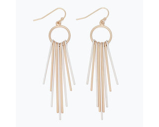 Matte Two-Tone Drop Earrings