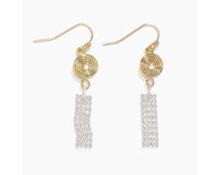 Gold Coil & Lattice Earrings