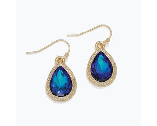 Blue Crystal Teardrop Earrings