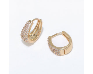 Sparkling Gold Huggie Earrings