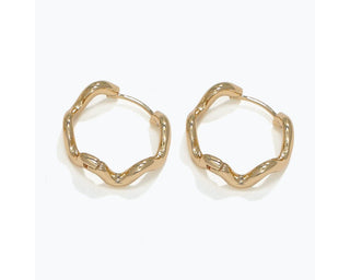 Wavy Gold Hoop Earrings