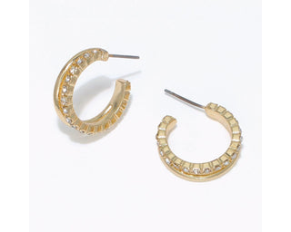 Crystal Gold Hoop Earrings