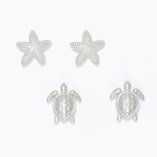 Starfish & Turtle Duo Earrings