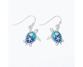 Ocean Hue Turtle Earrings