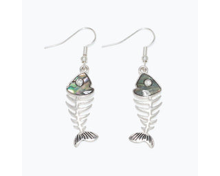 Silver & Abalone Bonefish Earrings