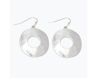 Hammered Silver Disk Earrings
