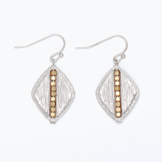 Brushed Silver & Gold Bead Earrings