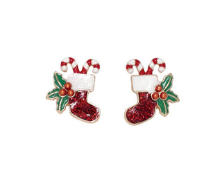 Candy Cane Stocking Earrings