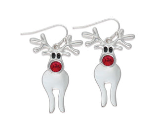 Crystal Nose Rudolph Earrings