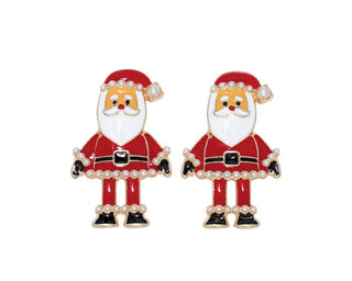 Pearly Santa Earrings