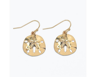 Polished Gold Sand Dollars Earrings