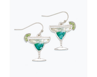 Aqua Shell Cocktail With Lime Earrings
