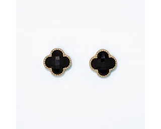 Faceted Black Crystals Earrings