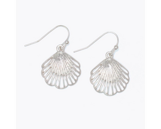 Silver Cutout Scallops Earrings