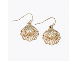 Gold Cutout Scallops Earrings