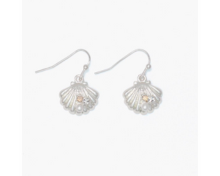 Scallops W Crystals + Pear Earrings