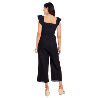 Cara Smocked Jumpsuit in Black
