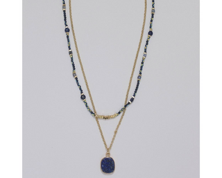 Gold and Navy Layered Necklace