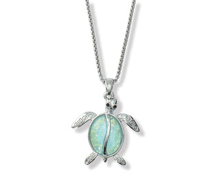 Aqua Turtle Shell Necklace