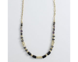 Black & Gold Beaded Necklace