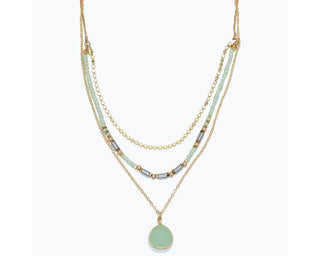 Pastel & Mint Three Strand Necklace