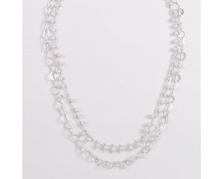 Silver Hearts & Pearls Necklace